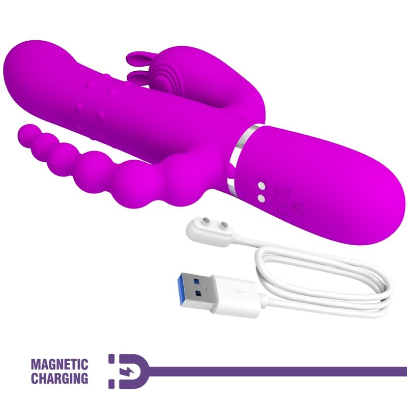 PRETTY LOVE - CAMMY TRIPLE MULTIFUNCTIONELE VIBRATOR 4 IN 1 ROZE