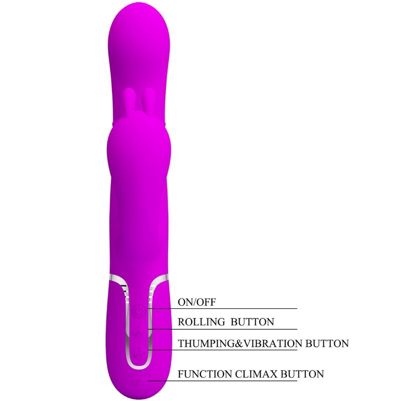 PRETTY LOVE - CAMMY TRIPLE MULTIFUNCTIONELE VIBRATOR 4 IN 1 ROZE