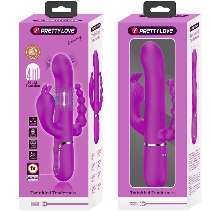 PRETTY LOVE - CAMMY TRIPLE MULTIFUNCTIONELE VIBRATOR 4 IN 1 ROZE