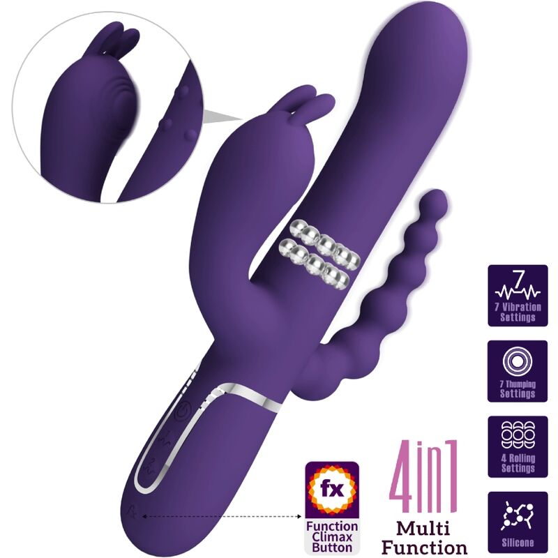 PRETTY LOVE - CAMMY TRIPLE MULTIFUNCTIONELE VIBRATOR 4 IN 1 PAARS