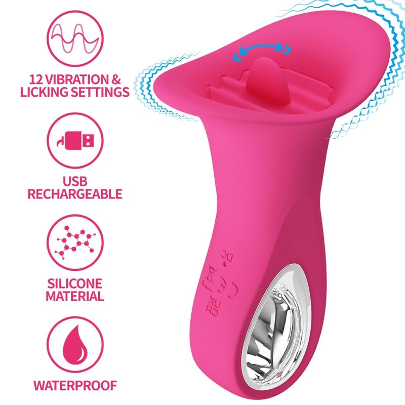 PRETTY LOVE - CLYDE ORALE VIBRATOR TONGVIBRATOR 12 VIBRATIES ROZE