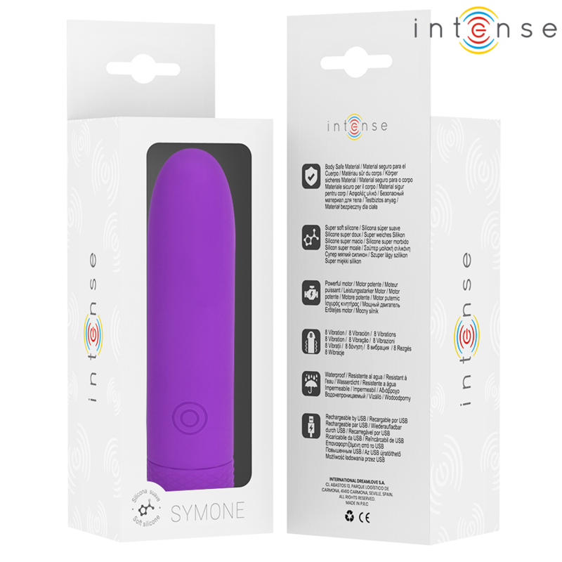 INTENSE - SYMONE USB OPLAADBARE VIBRATIEBOL 8 VIBRATIES PAARS 10 X 2,2 CM