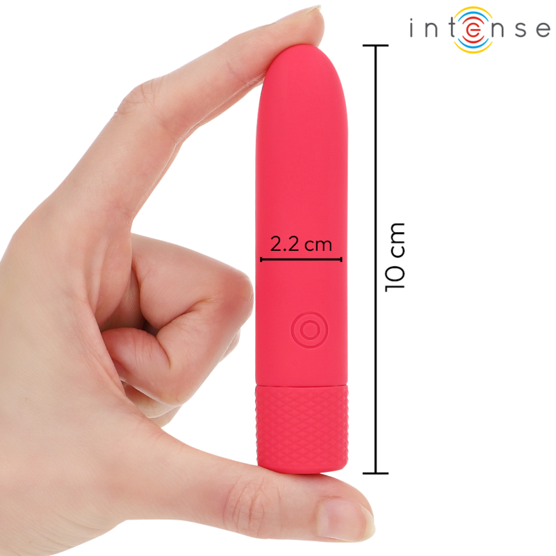 INTENSE - SYMONE USB OPLAADBARE VIBRATIEBOL 8 VIBRATIES ROOD 10 X 2,2 CM