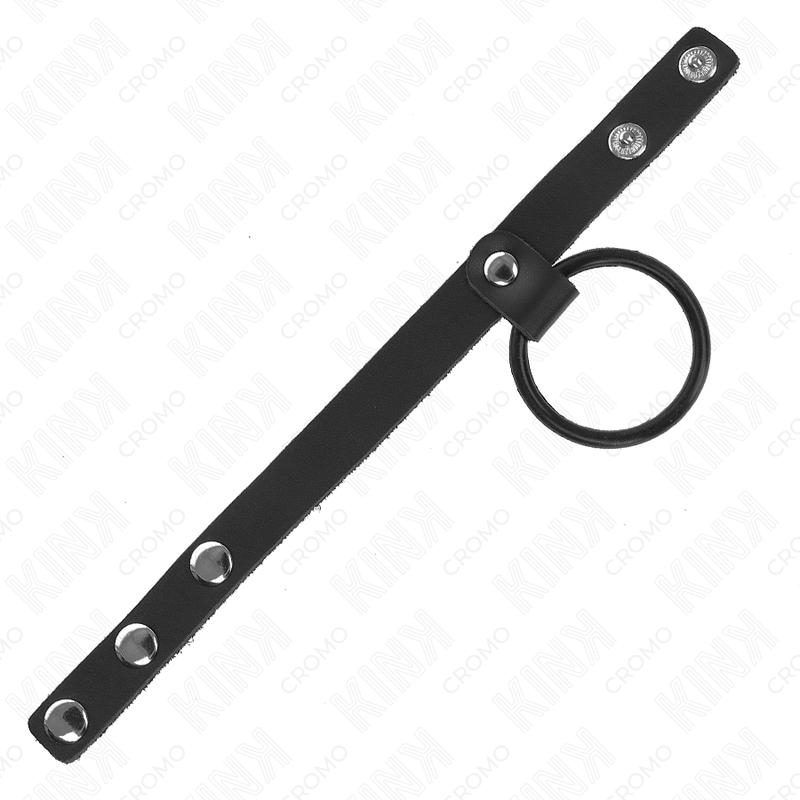 KINK - SILICONEN PENISRING 3,8 CM EN LEDEREN BALVERDELER 22 X 1,5 CM