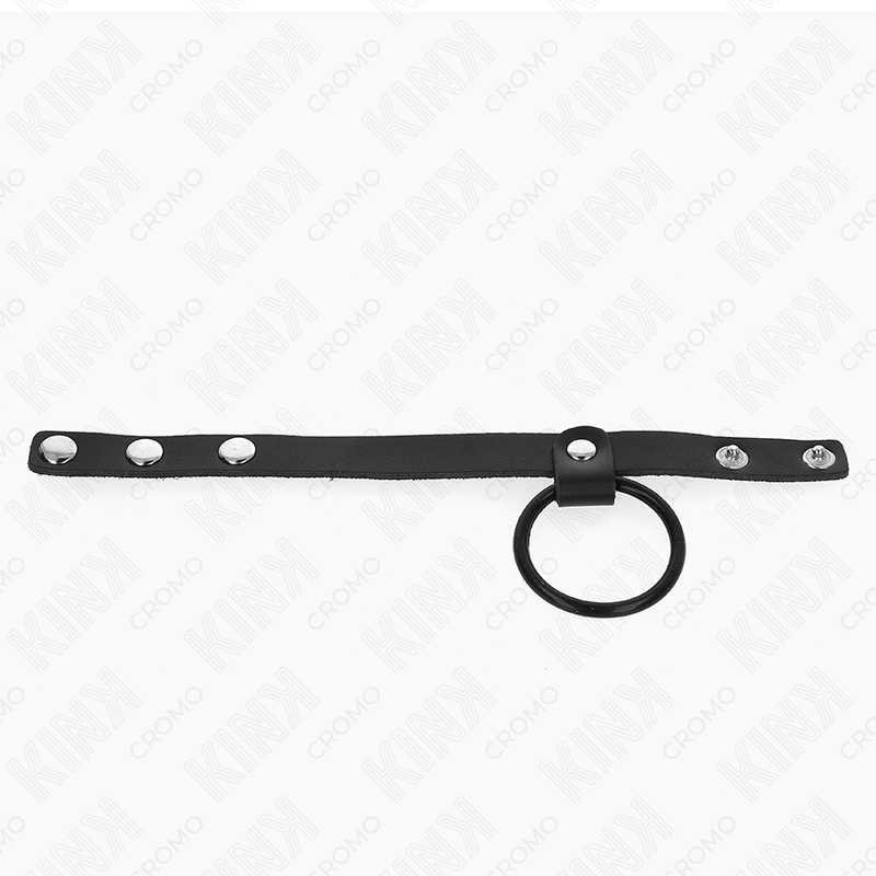 KINK - SILICONEN PENISRING 3,8 CM EN LEDEREN BALVERDELER 22 X 1,5 CM