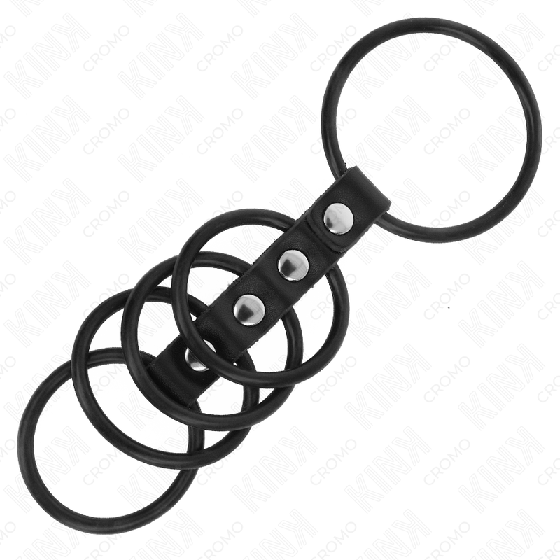 KINK - 5 SILICONEN PENIS RINGEN 3,8 CM TOT 4,8 CM VERBONDEN DOOR LEER