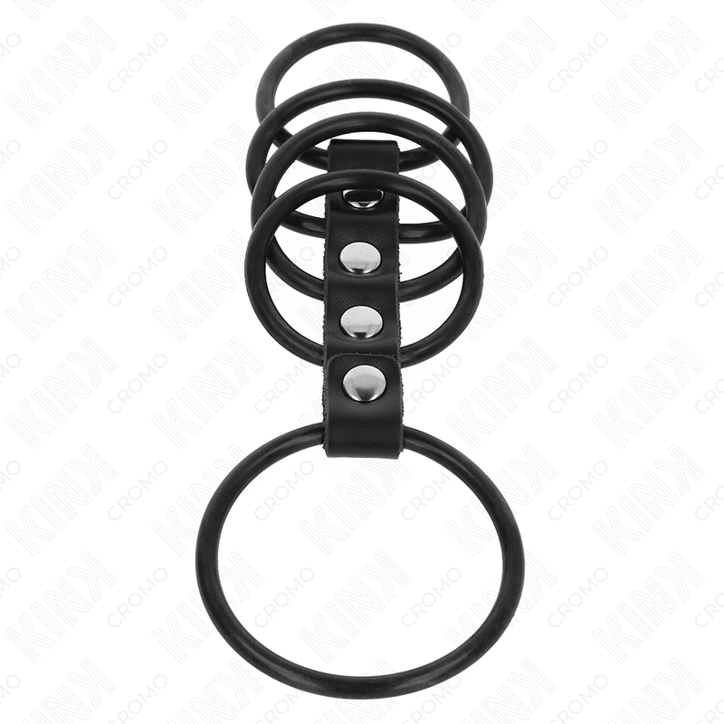 KINK - 5 SILICONEN PENIS RINGEN 3,8 CM TOT 4,8 CM VERBONDEN DOOR LEER