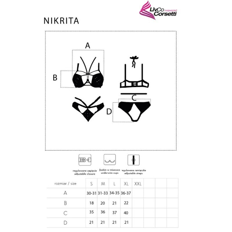 LIVCO CORSETTI FASHION - NIKRITA LC 90674 BH + SLIP ZWART M