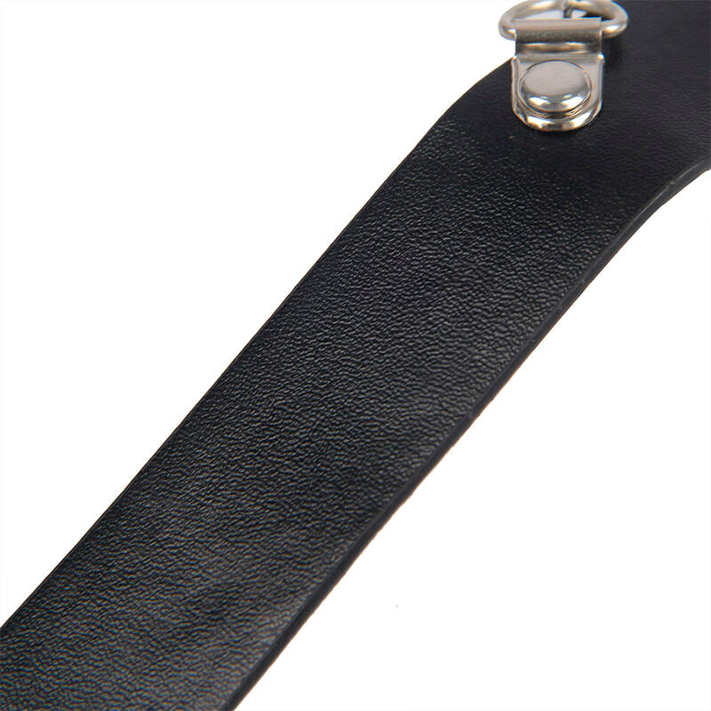 SUBBLIME - 953720 Zwarte leren bondage-borstklemmen met riem, één maat