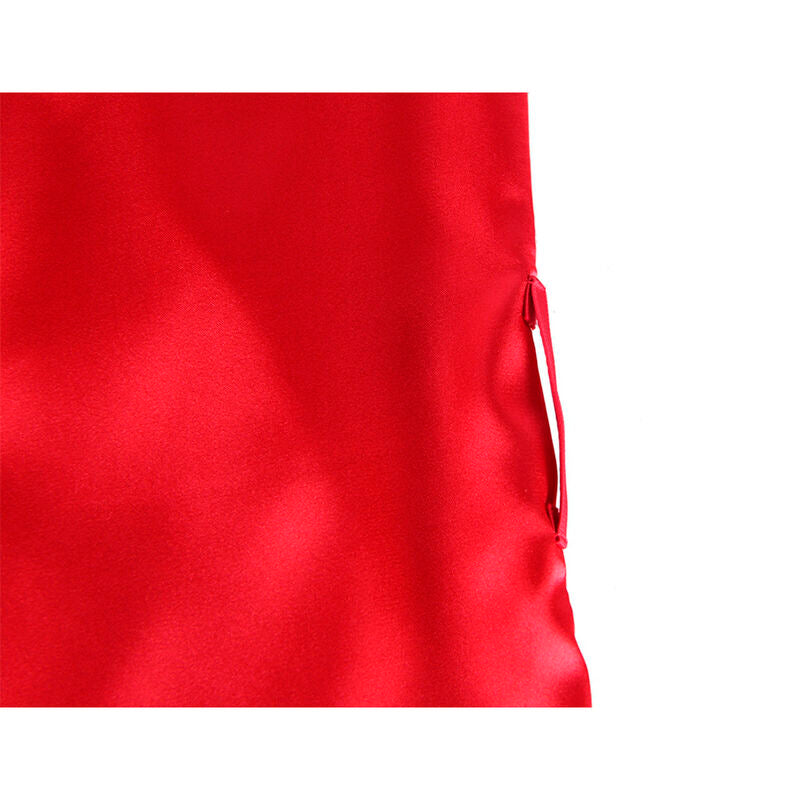 SUBBLIME - 954017 KANTEN NACHTJURK MET DOORZICHTIGE RUG + TRINDER ROOD/ZWART S/M