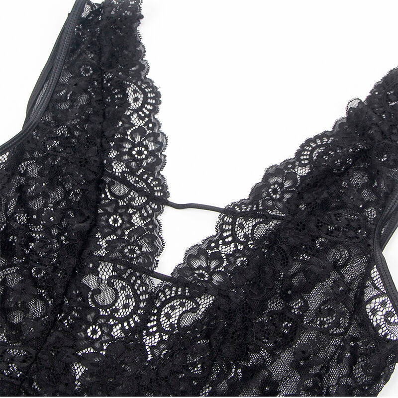 SUBBLIME - 954390 SEXY BODYSUIT MET KOUSENBANDEN ZWART L/XL