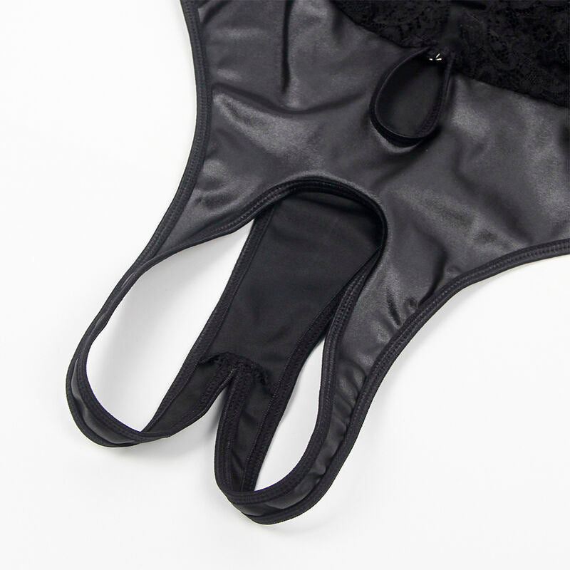 SUBBLIME - 954390 SEXY BODYSUIT MET KOUSENBANDEN ZWART L/XL