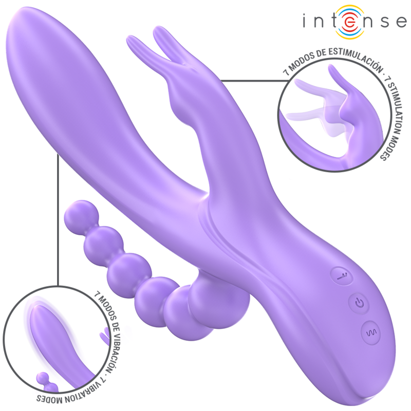 INTENSE - MIKO TRIPLE RABBIT VIBRATOR &amp; STIMULATOR &amp; ANAL 7 VIBRATIES PAARS