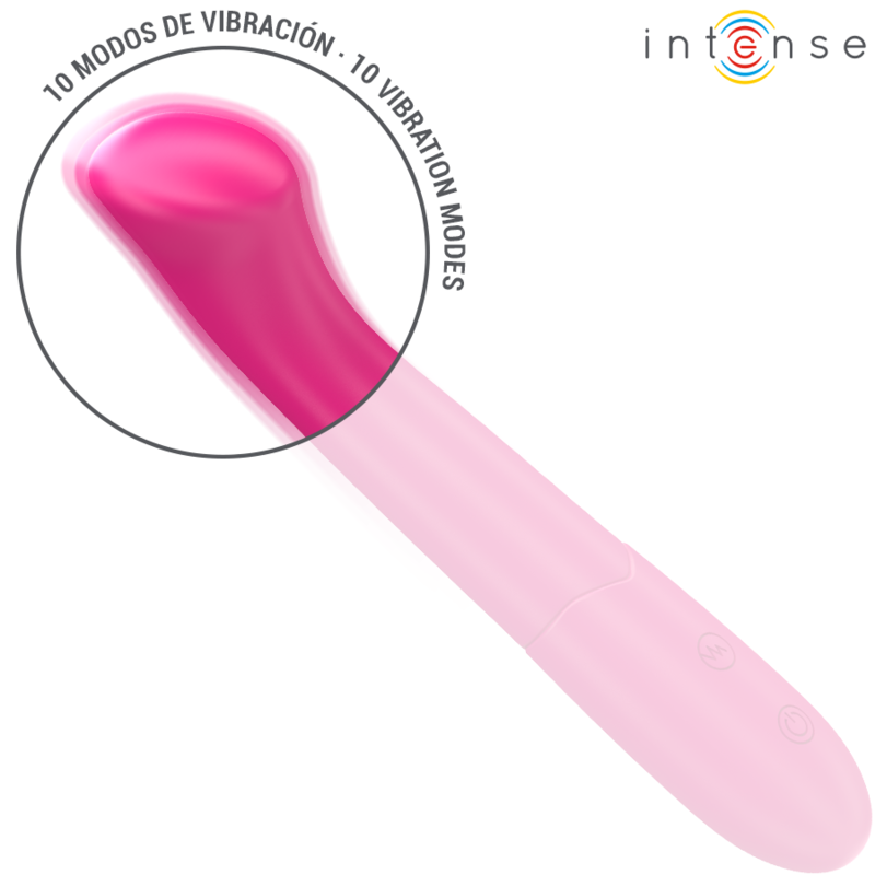 INTENSE - PATY VIBRATOR 19 CM FLEXIBEL 10 VIBRATIES MODEL 2 ROZE