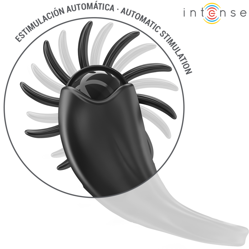 INTENSE - MABEL VIBRERENDE RING 10 VIBRATIES MET CLITORALE STIMULATOR ZWART