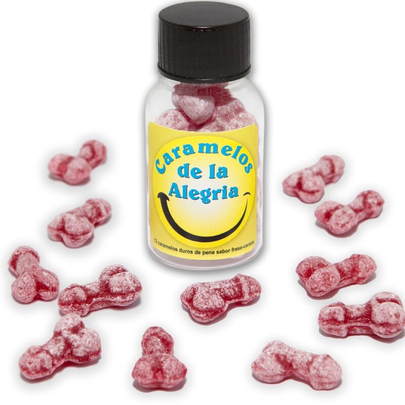 Spicy Devil - 12 vrolijke snoepjes in de vorm van een aardbei/kersenpenis