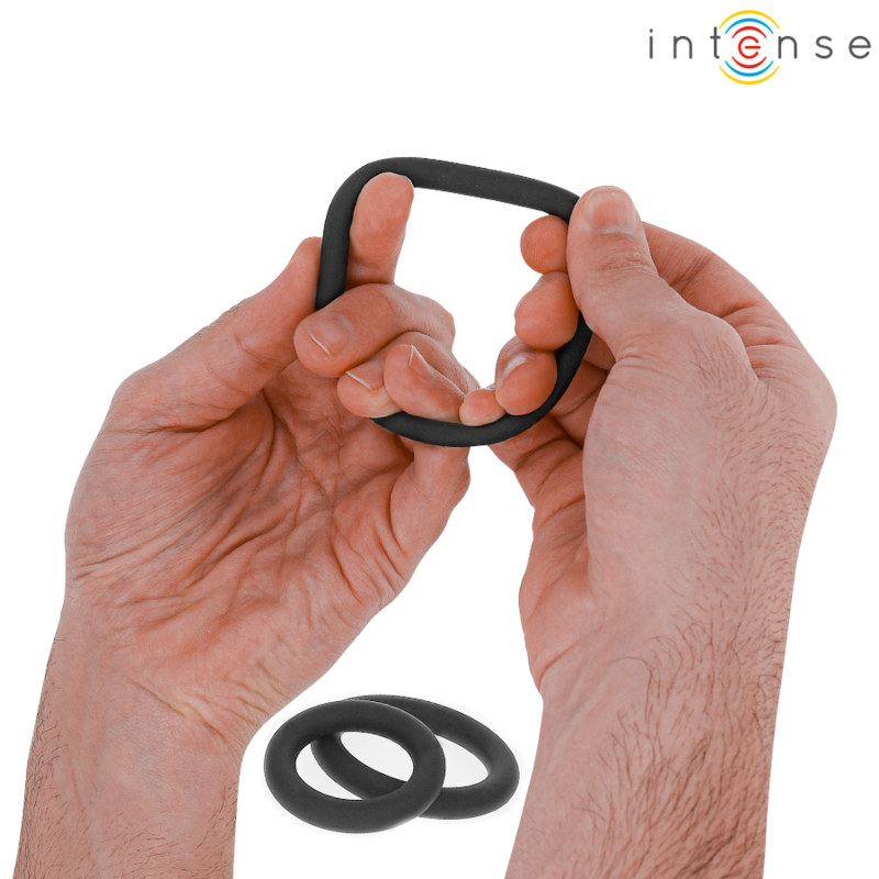 INTENSE - HUGH 3 BASIS PENIS RINGEN SILICONEN ZWART