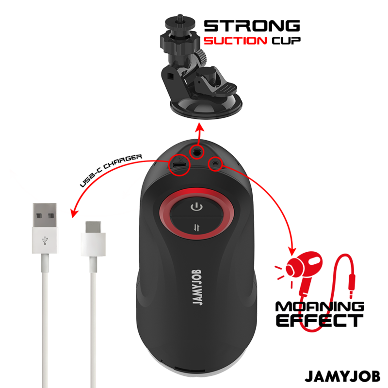 JAMYJOB - GRAVITY AUTOMATISCHE VAGINALE MASTURBATOR MET 5 DRUKSTANDEN EN GELUIDSEFFECTEN