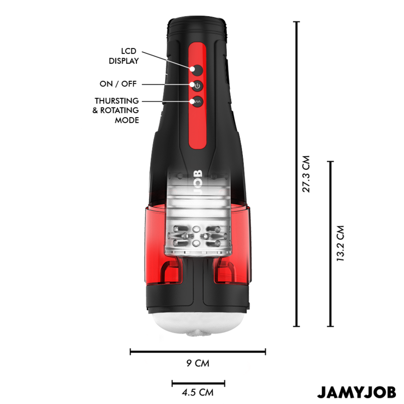 JAMYJOB - CYCLONE AUTOMATISCHE VAGINALE MASTURBATOR 10 MODI ROTATIE EN DUWEN