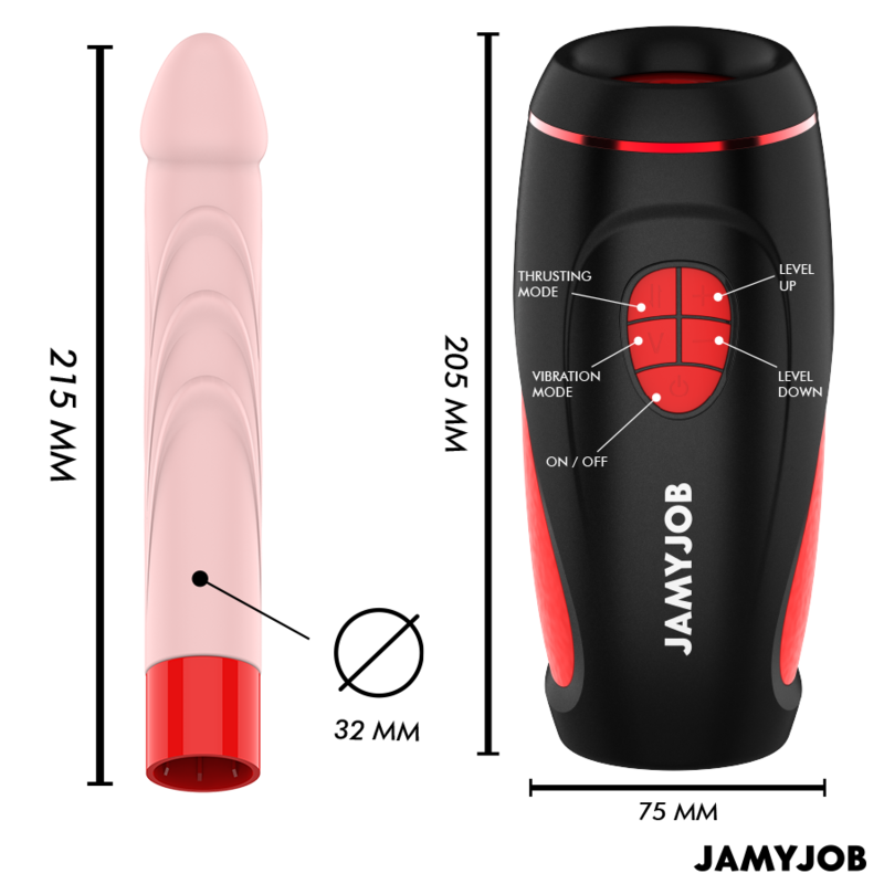 JAMYJOB - PYSTON BASE AUTOMATISCHE MASTURBATOR MET AFSTANDSBEDIENING DILDO