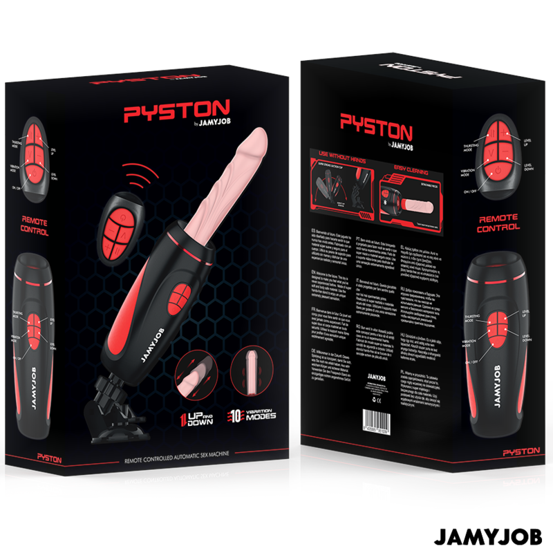 JAMYJOB - PYSTON BASE AUTOMATISCHE MASTURBATOR MET AFSTANDSBEDIENING DILDO