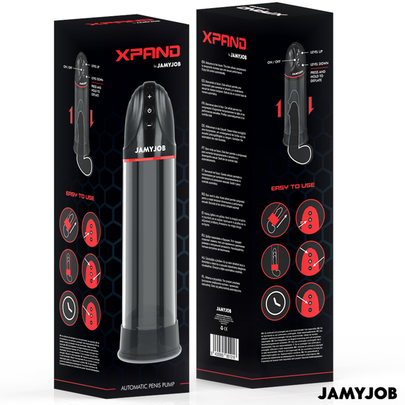 JAMYJOB - XPAND AUTOMATISCHE POMP 3 NIVEAUS VAN STIMULERENDE GOLVEN GRIJS