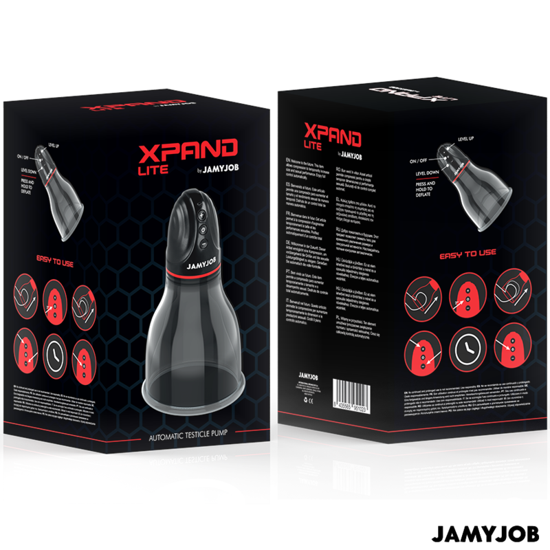 JAMYJOB - XPAND LITE AUTOMATISCHE TESTIKELPOMPEN 3 NIVEAUS VAN STIMULERENDE GOLVEN GRIJS