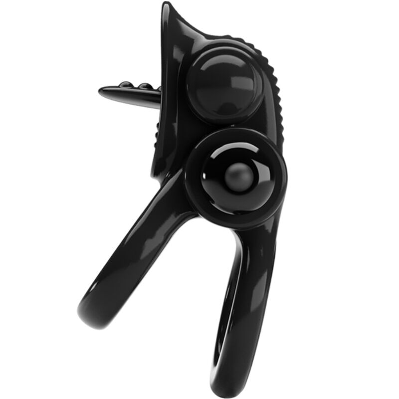 PRETTY LOVE - PASSIONATE RING DUBBELE VIBRATIERING + CLITORALE STIMULATOR ZWART