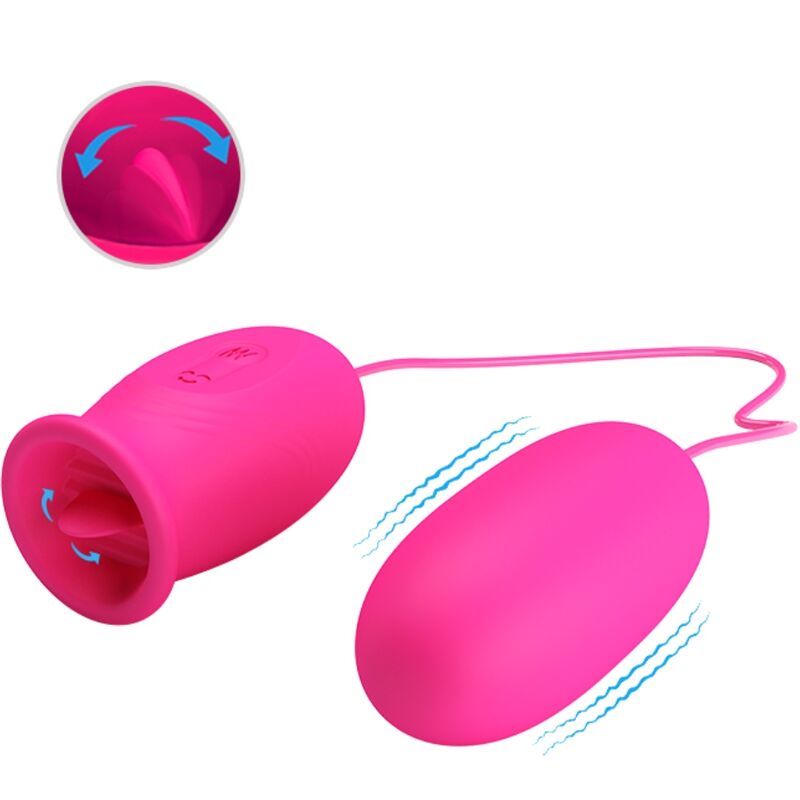 PRETTY LOVE - DAISY VIBREREND EI + ROZE CLITORALE STIMULERENDE TONG