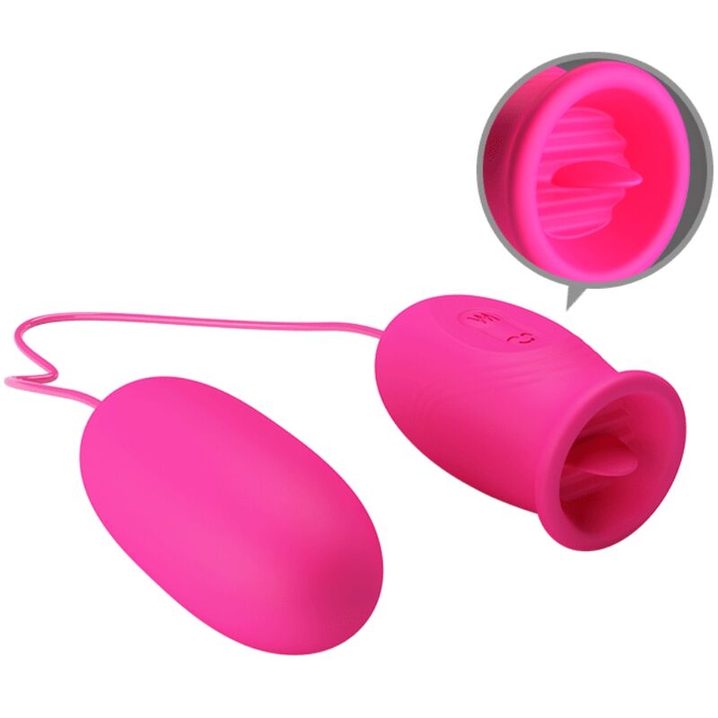 PRETTY LOVE - DAISY VIBREREND EI + ROZE CLITORALE STIMULERENDE TONG