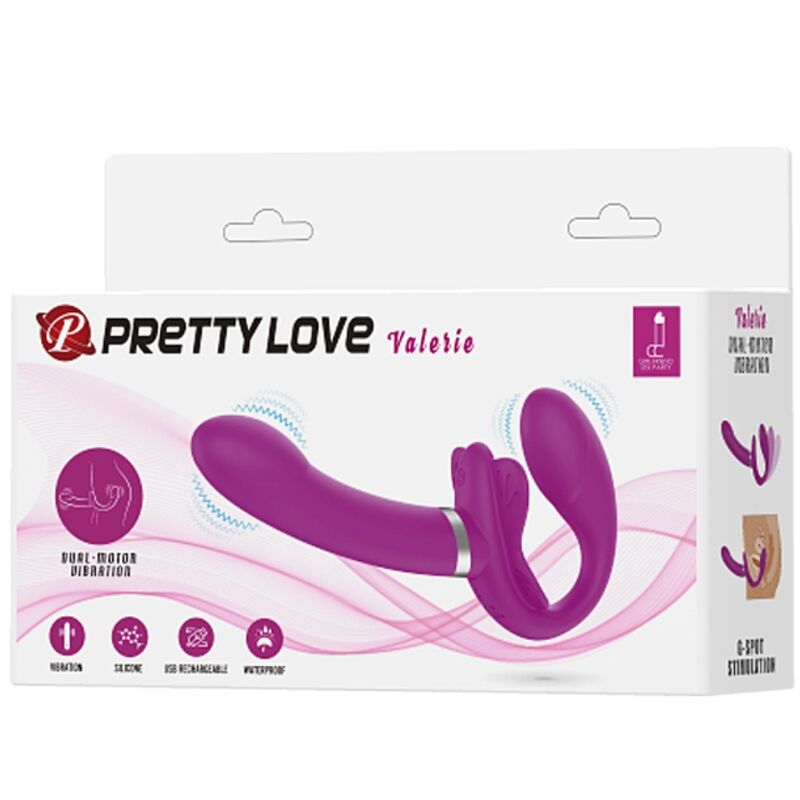 PRETTY LOVE - VALERIE DUBBELE STRAP-ON VIBRATOR 12 VIBRATIES PAARS