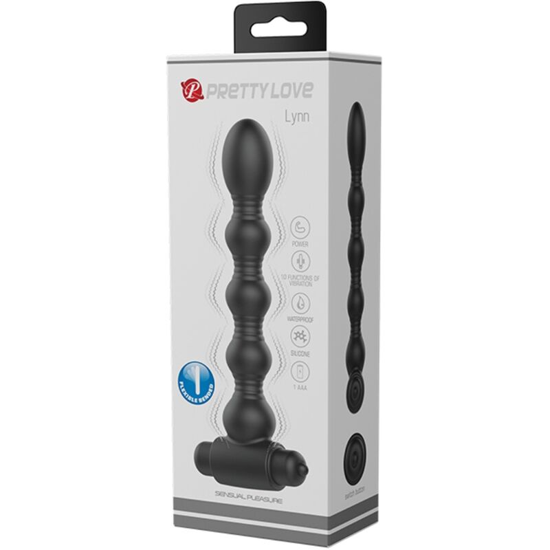 PRETTY LOVE - LYNN PLUG ANAAL SILICONEN 10 VIBRATIES ZWART