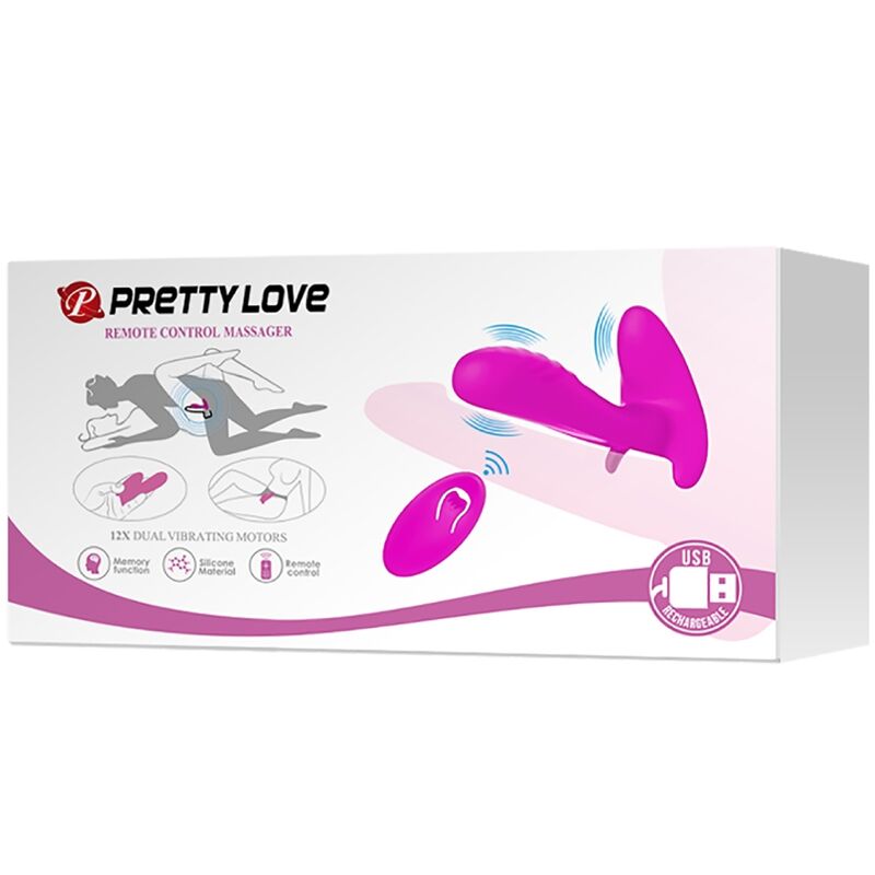 PRETTY LOVE - MASSAGER &amp; VIBRATOR 12 VIBRATIES AFSTANDSBEDIENING PAARS