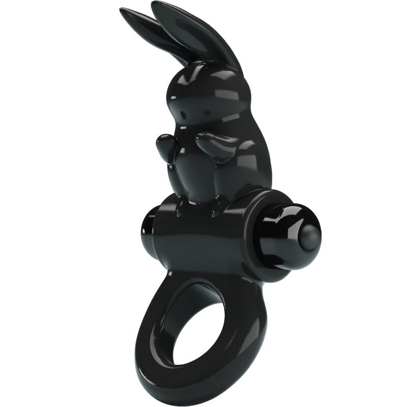 PRETTY LOVE - SPANNENDE RING KONIJN VIBRERENDE RING 10 VIBRATIES ZWART