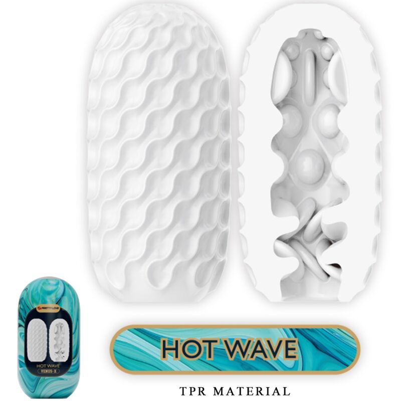 PRETTY LOVE - HOT WAVE WITTE SILICONEN MANNELIJKE MASTURBATOR