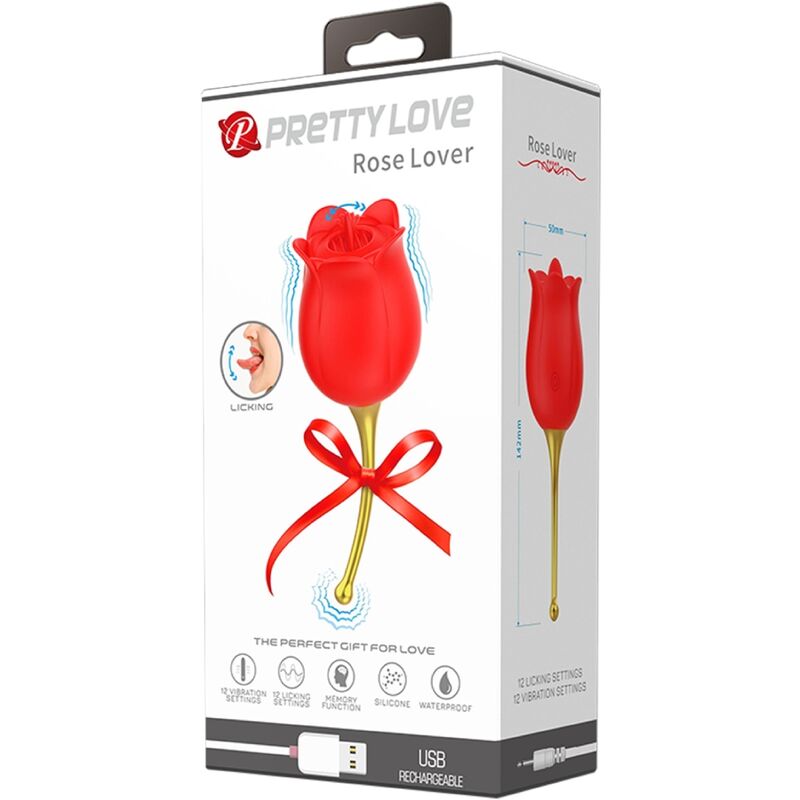 PRETTY LOVE - ROSE LOVER ROZE CLITORALE STIMULERENDE TOOL 12 VIBRATIES ROOD