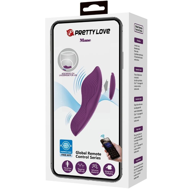 PRETTY LOVE - LAY-ON CLITORALE MASSAGER MET 10 VIBRATIES EN AFSTANDSBEDIENING - PAARS
