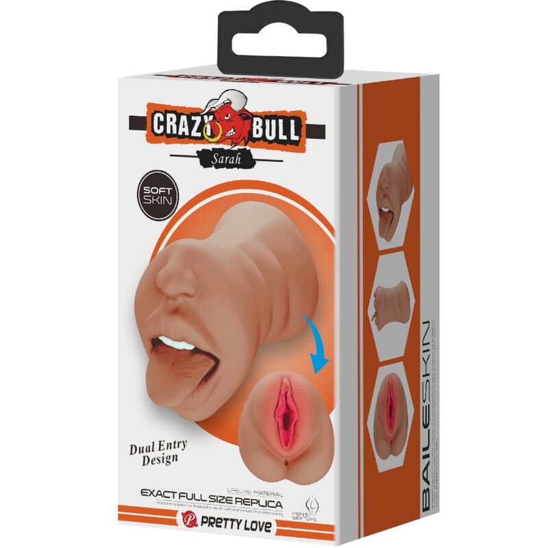 CRAZY BULL - SARAH DUBBELE MOND MASTURBATOR &amp; NATUURLIJKE VAGINA