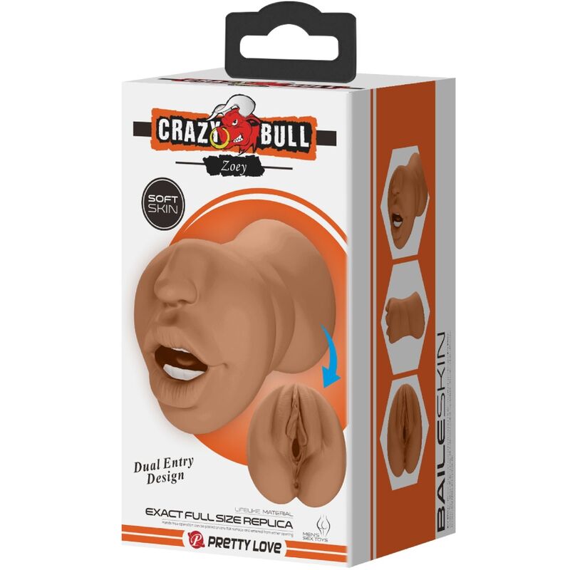 CRAZY BULL - ZOEY DUBBELE MOND MASTURBATOR &amp; NATUURLIJKE VAGINA