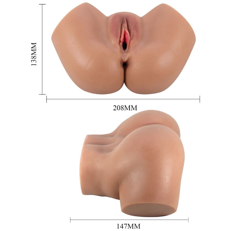 CRAZY BULL - HAILEY ACHTERVIBRATOR MET REALISTISCHE VAGINA EN ANUS, AFSTANDSBEDIENING