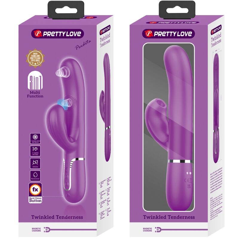 PRETTY LOVE - PERLITA 3-IN-1 MULTIFUNCTIONELE KONIJN VIBRATOR PAARS