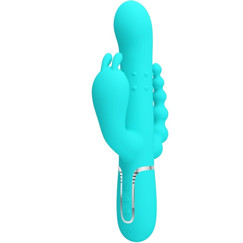 PRETTY LOVE - CAMMY TRIPLE RABBIT MULTIFUNCTIONELE VIBRATOR 4 IN 1 BLAUW