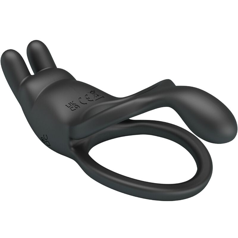 PRETTY LOVE - SETH DOUBLE RING VIBRERENDE KONIJN 7 VIBRATIES ZWART