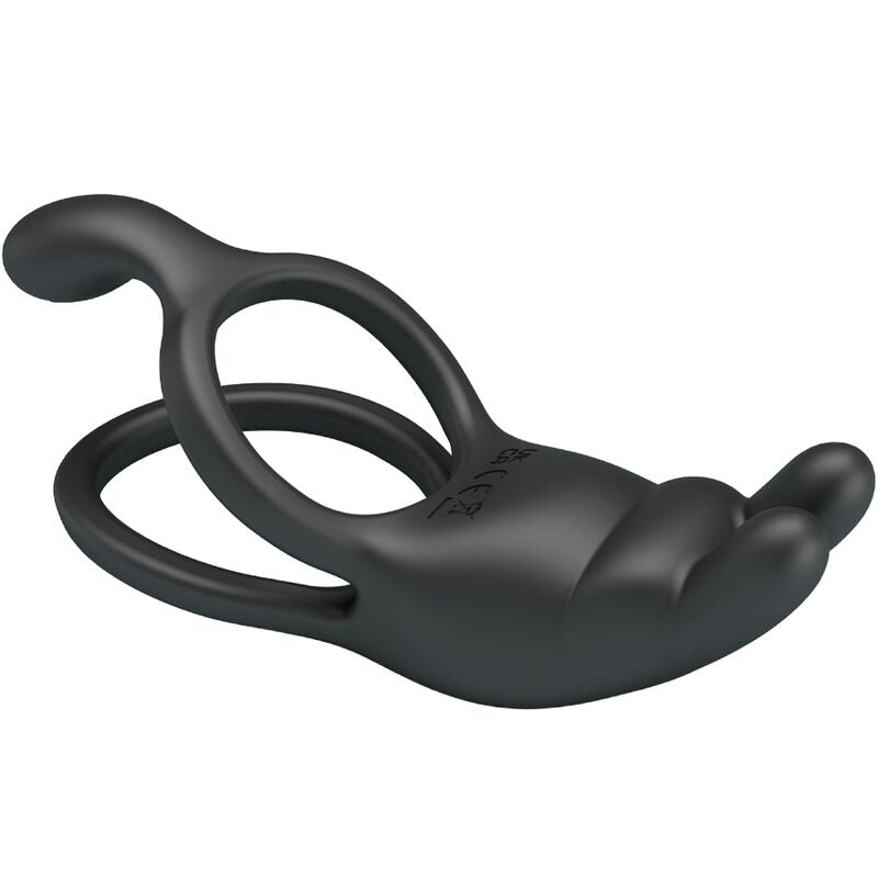 PRETTY LOVE - SETH DOUBLE RING VIBRERENDE KONIJN 7 VIBRATIES ZWART
