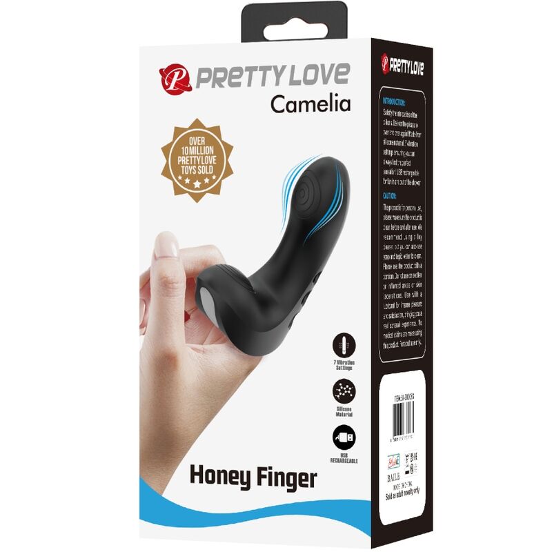 PRETTY LOVE - CAMELLIA VINGERVIBRATOR 7 VIBRATIES ZWART