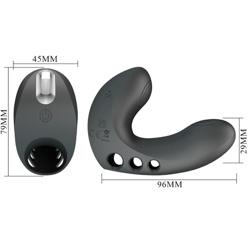 PRETTY LOVE - CAMELLIA VINGERVIBRATOR 7 VIBRATIES ZWART