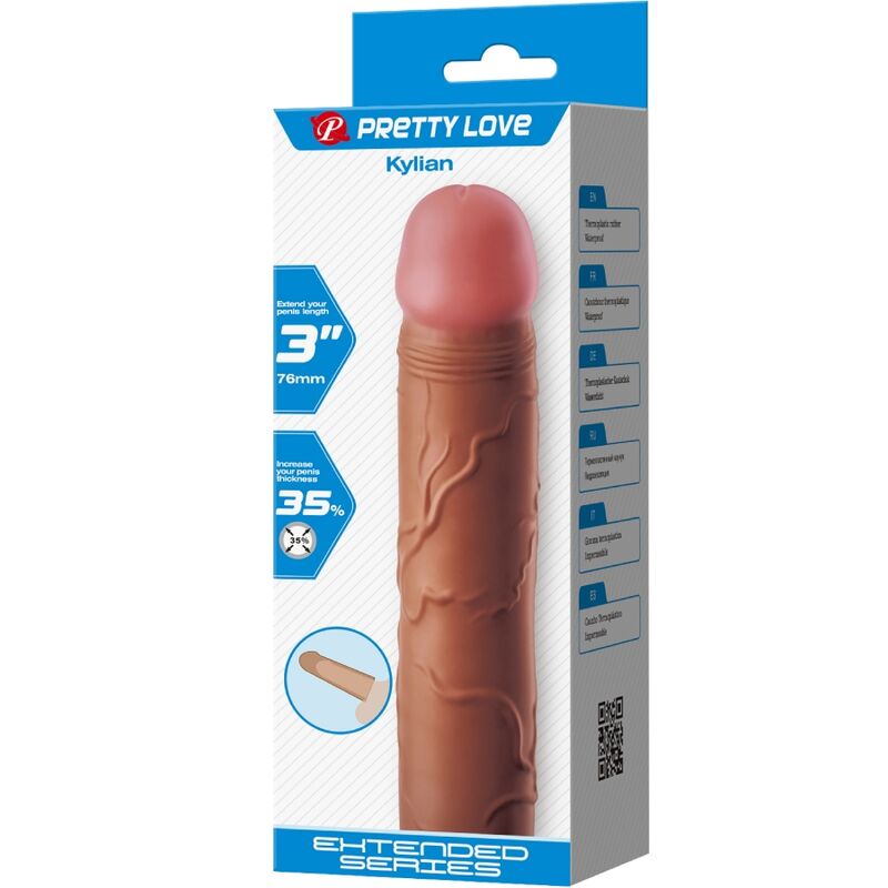 PRETTY LOVE - KYLIAN PENIS SLEEVE MET 7,6 CM VERLENGING MULATTO