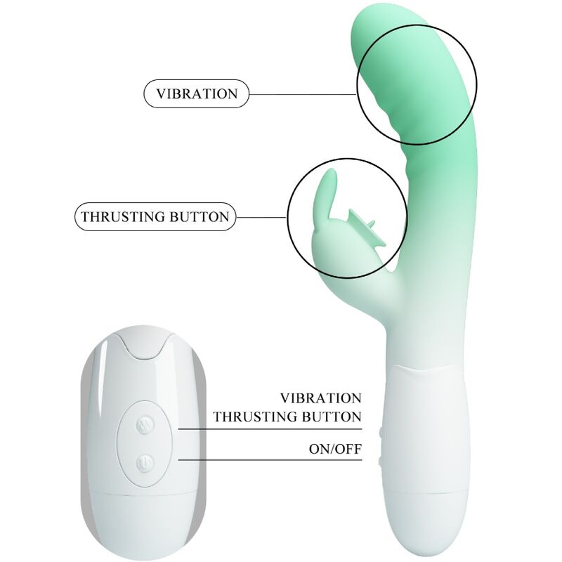 PRETTY LOVE - CERBERUS RABBIT VIBRATOR 30 VIBRATIES GROEN