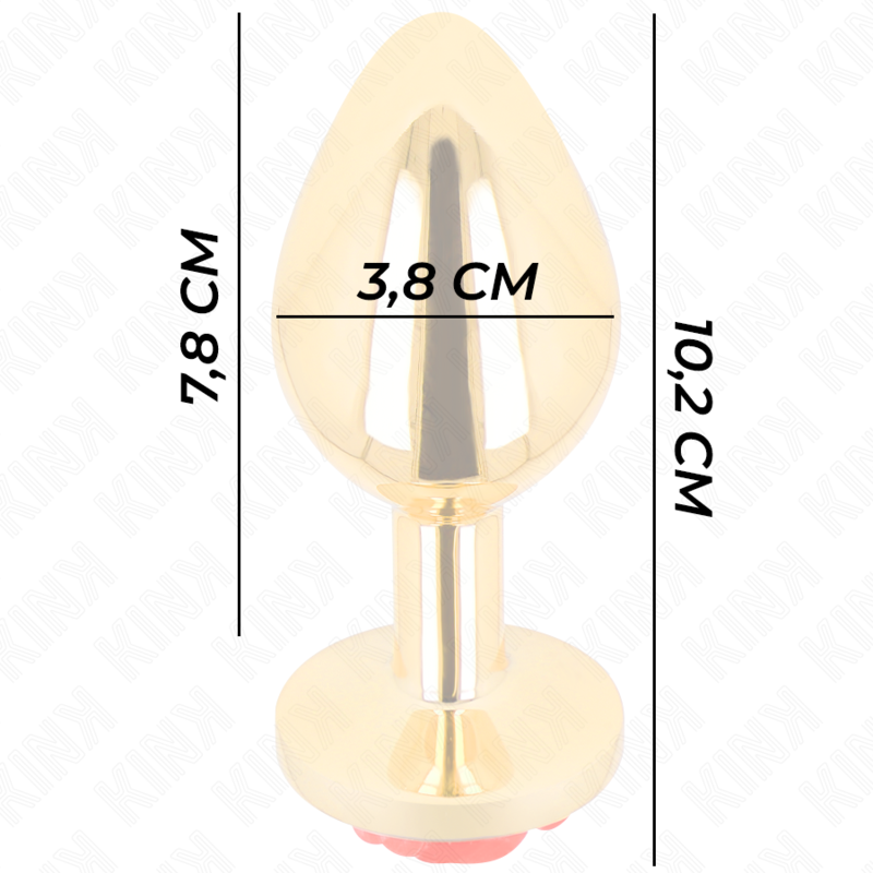 KINK - GOUDEN ROZENROOD ANAAL PLUG MAAT L