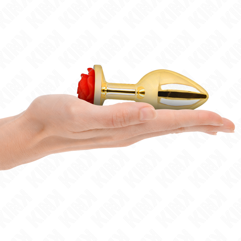 KINK - GOUDEN ROZENROOD ANAAL PLUG MAAT L